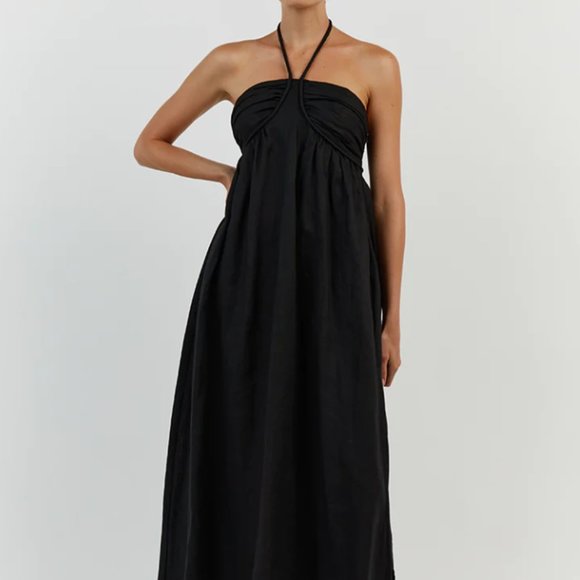 Dissh Gina Black Linen Midi Dress (2) - Picture 5 of 8